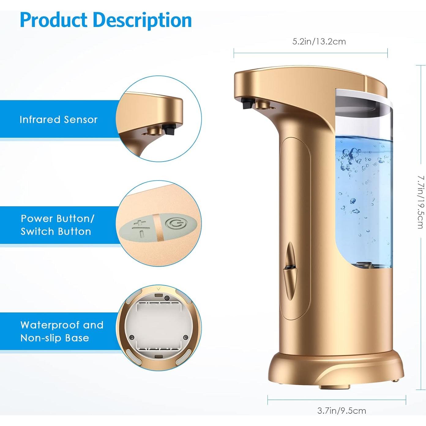 Dispensador de Jabón Automático AMIR 370ml Oro Rosa