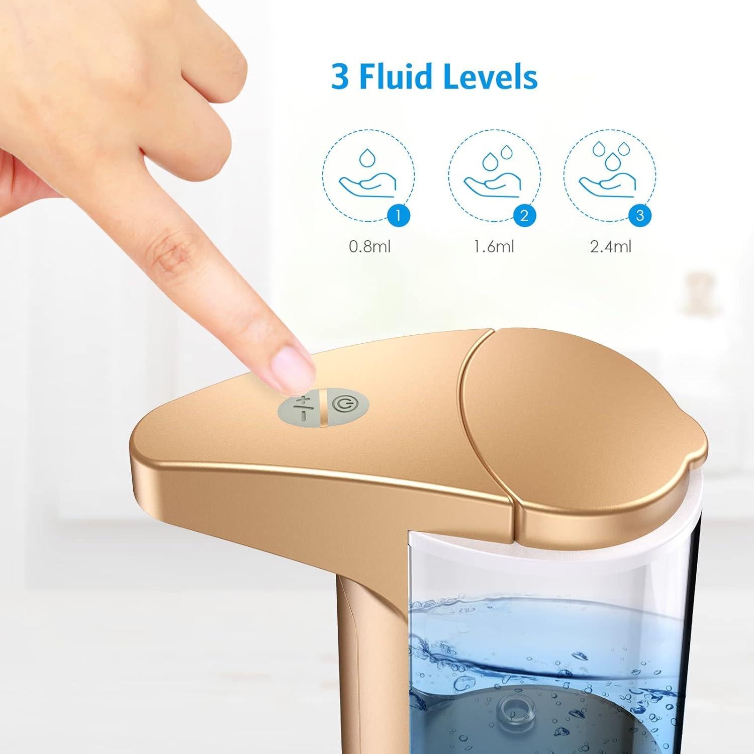 Dispensador de Jabón Automático AMIR 370ml Oro Rosa