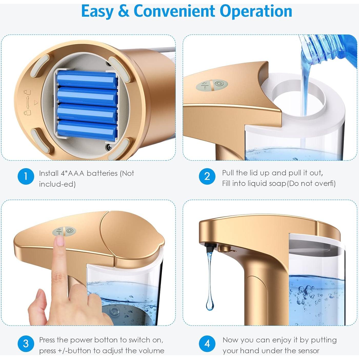 Dispensador de Jabón Automático AMIR 370ml Oro Rosa