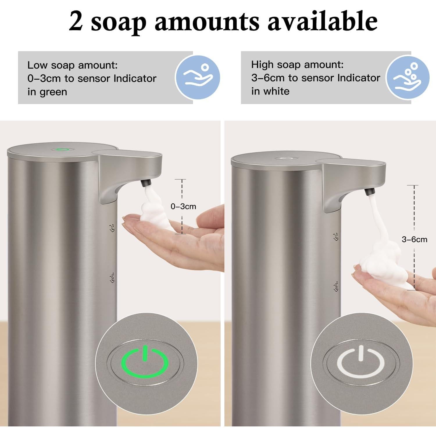 Dispensador de Jabón Espumoso Automático LAOPAO Acero Inoxidable 266ml
