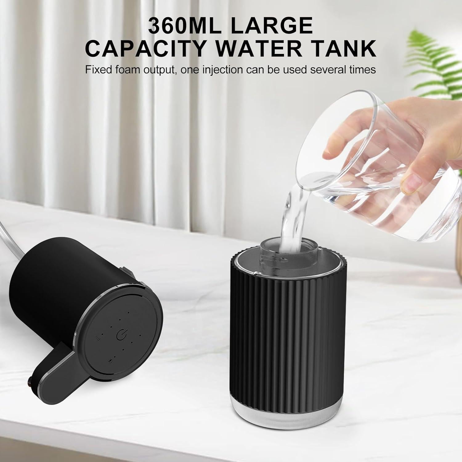 Dispensador de Jabón Automático GuDoQi Negro 360ml 4 Niveles