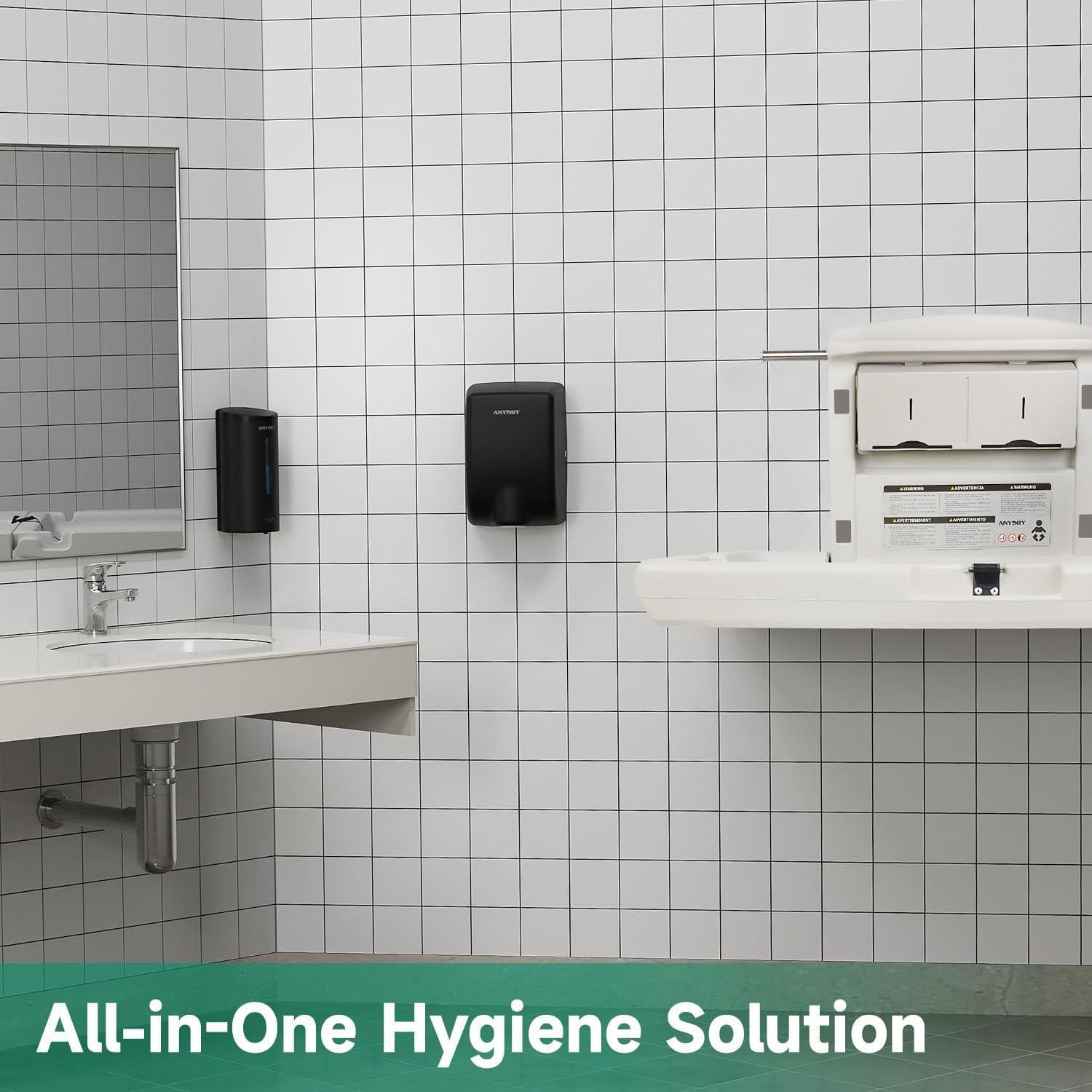 Dispensador Automático de Jabón Líquido AnyDry 739ml Negro