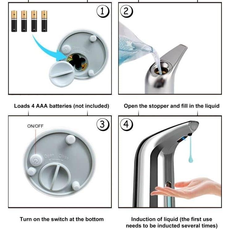 Dispensador de Jabón Automático TUMAN Pro 400ml Plata IPX6