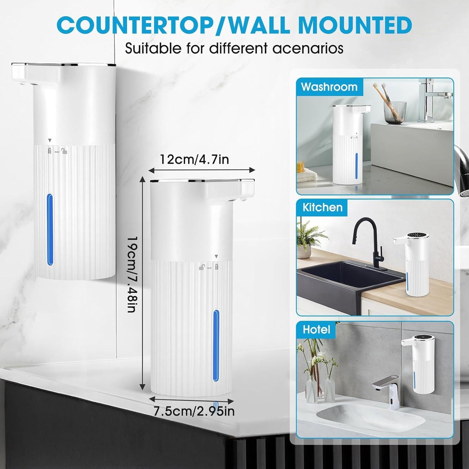 Paquete de 2 dispensadores automáticos de jabón VZZNN 400ml