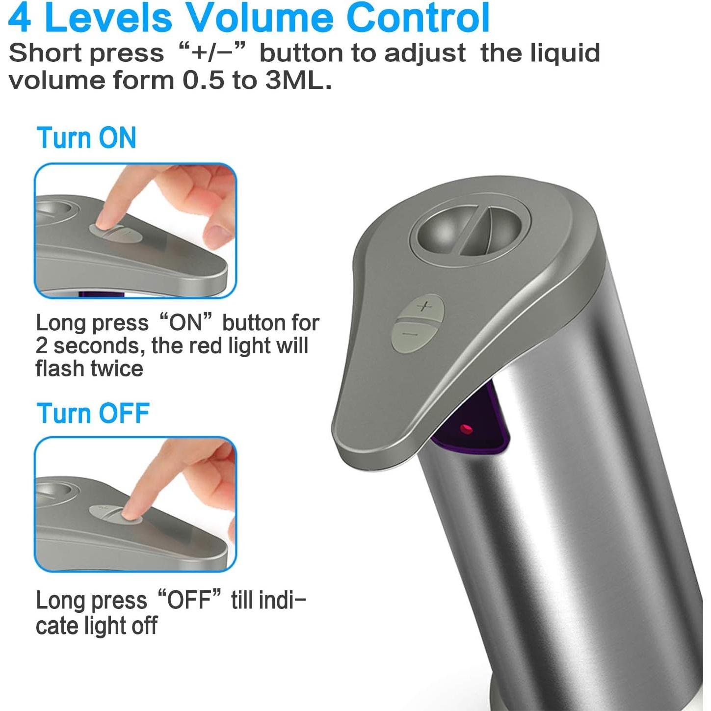Dispensador de Jabón Automático MOT Acero Inoxidable 285ml