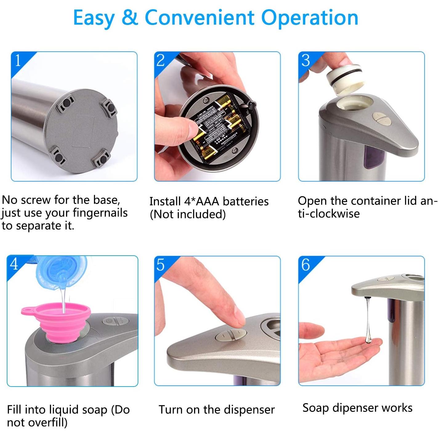 Dispensador de Jabón Automático MOT Acero Inoxidable 285ml