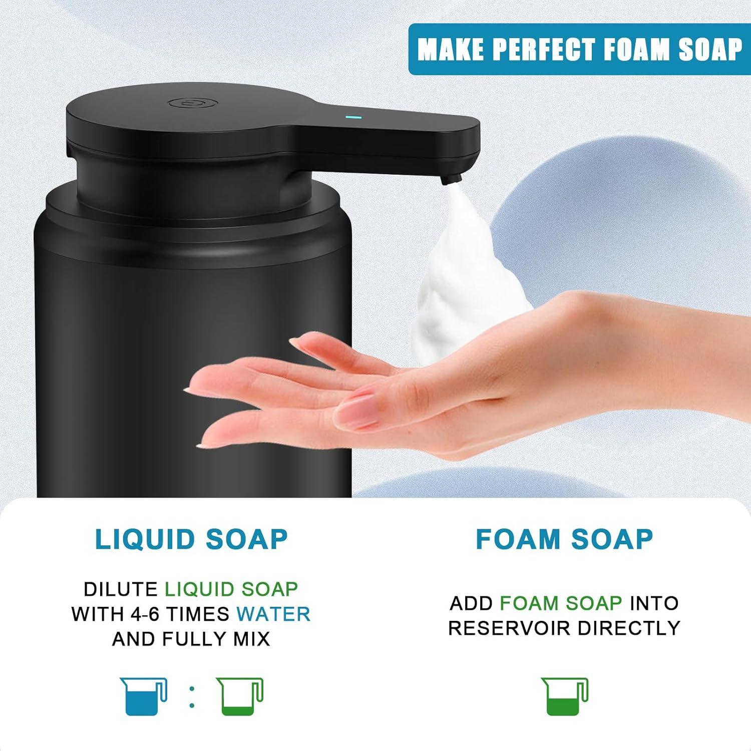 Dispensador Automático de Jabón Espumoso Mamiddle 300ml Negro