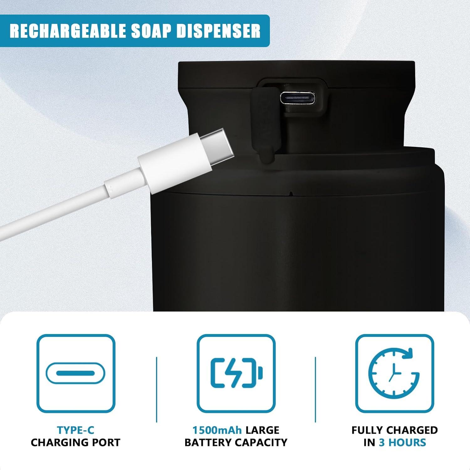 Dispensador Automático de Jabón Espumoso Mamiddle 300ml Negro