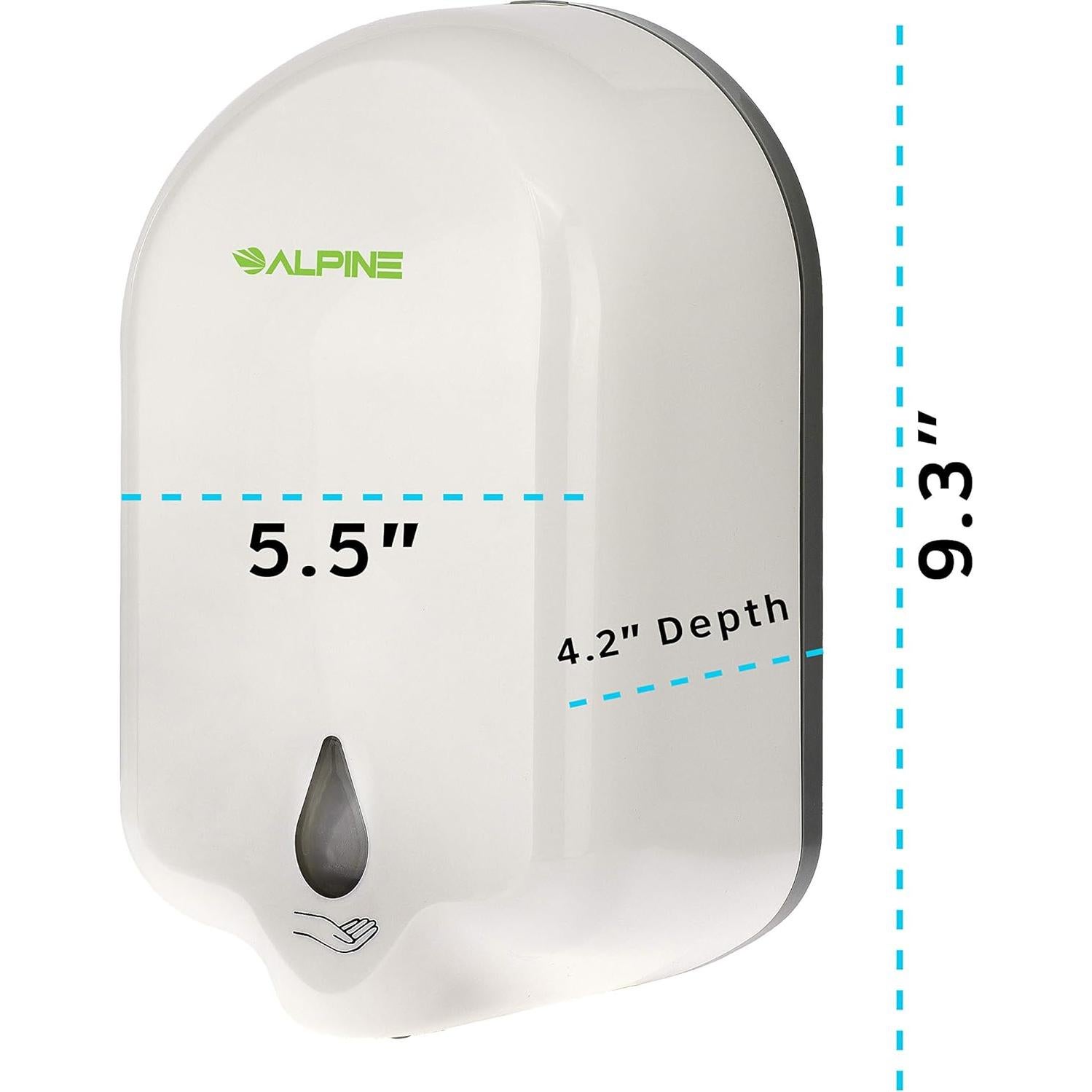 Dispensador Automático de Jabón Alpine 1100 ml Pared Sin Contacto