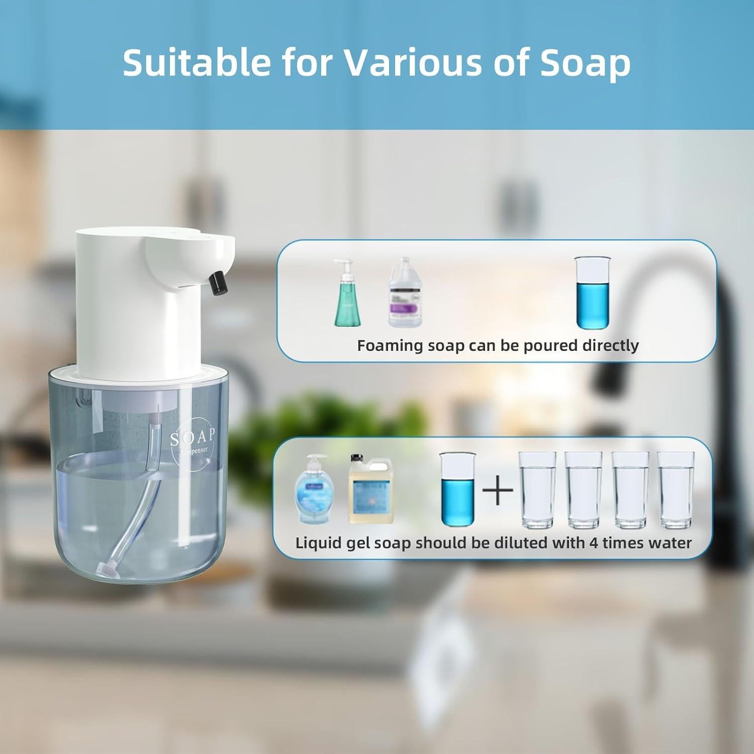 Dispensador de Jabón Espumoso Automático SZSENYEIJIA 400ml Blanco