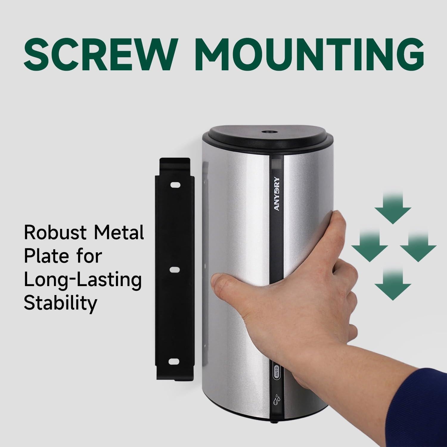 Dispensador Automático de Jabón Líquido AnyDry 850ml Plata