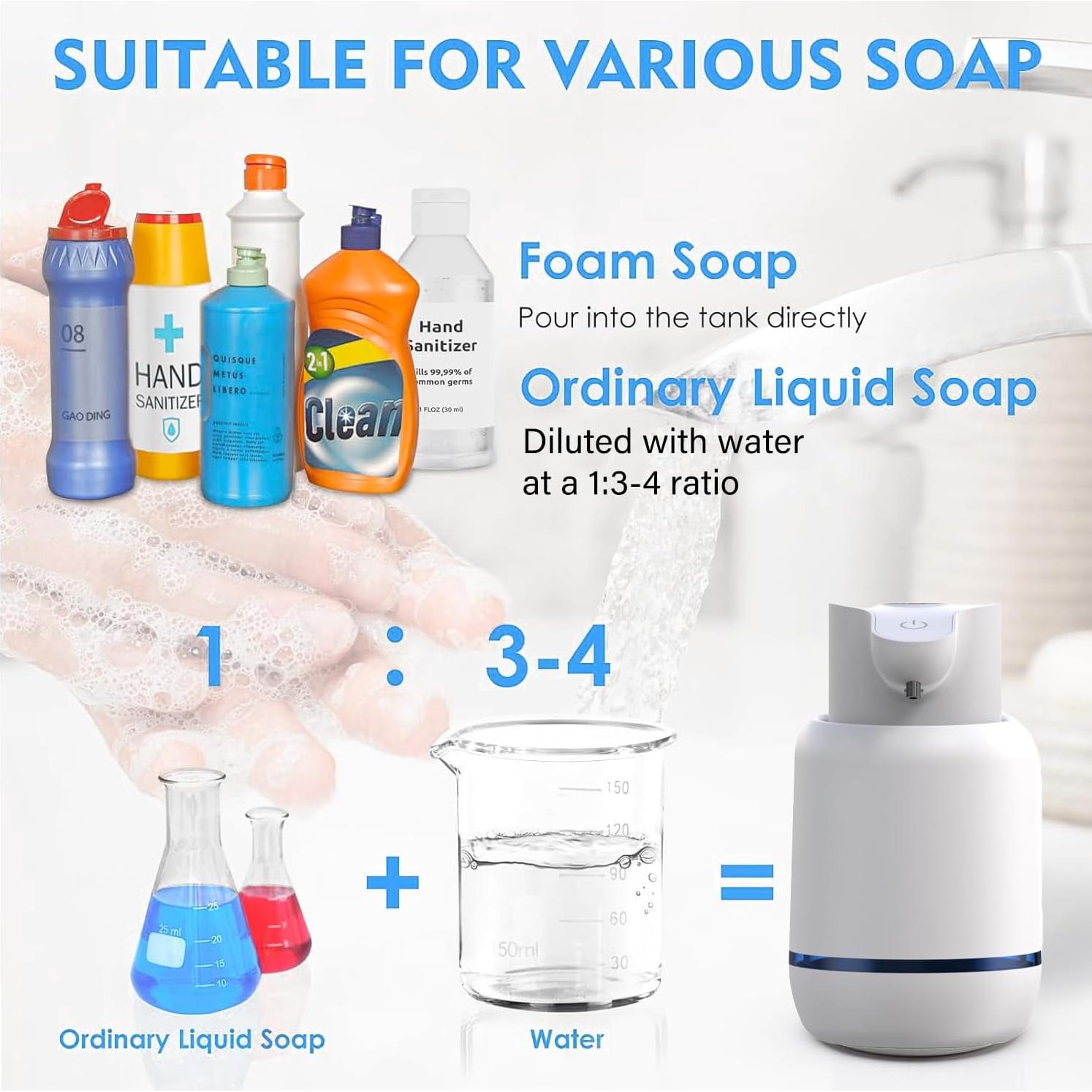 Dispensador Automático de Jabón Espumoso ZOVEXUP 420ml Blanco