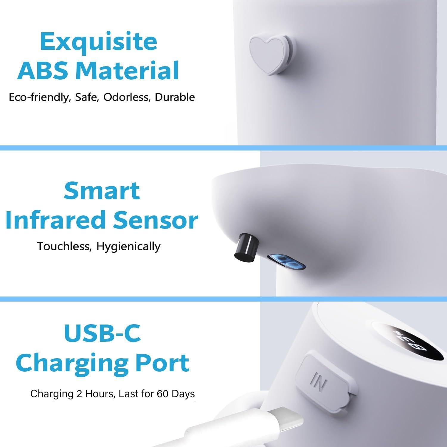 Dispensador Automático de Jabón Espumoso ZOVEXUP 420ml Blanco