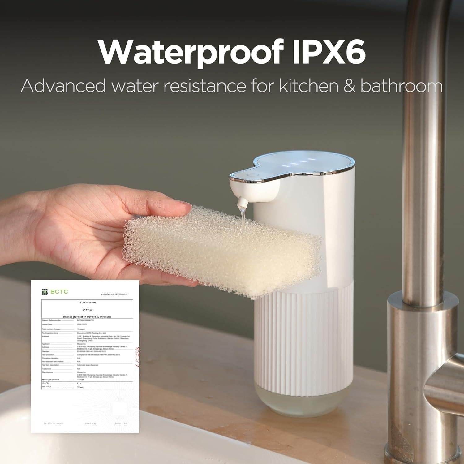 Dispensador de Jabón Espumoso Automático Mooas Blanco 11.8oz