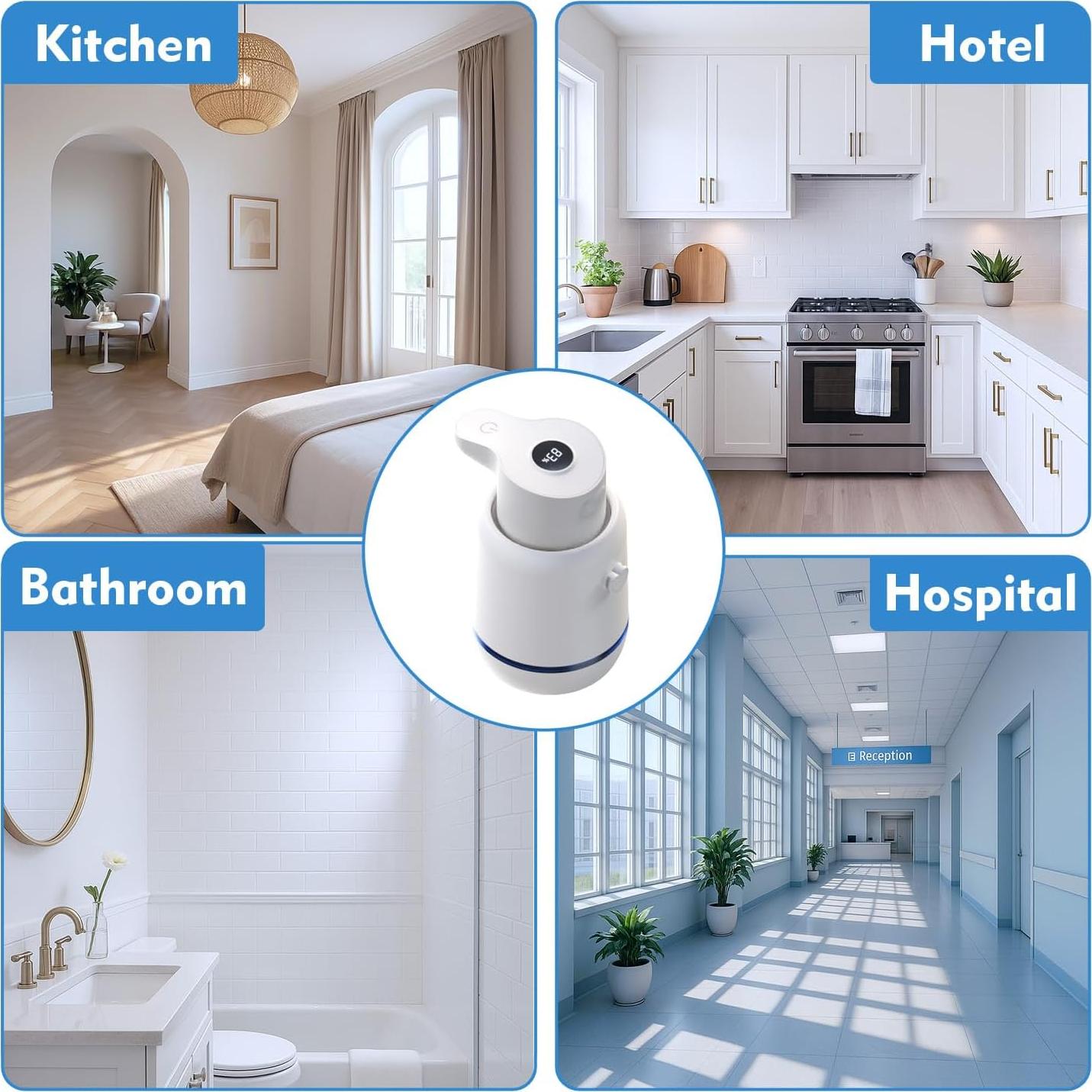 Dispensador Automático de Jabón Líquido ZOVEXUP 420ml Blanco