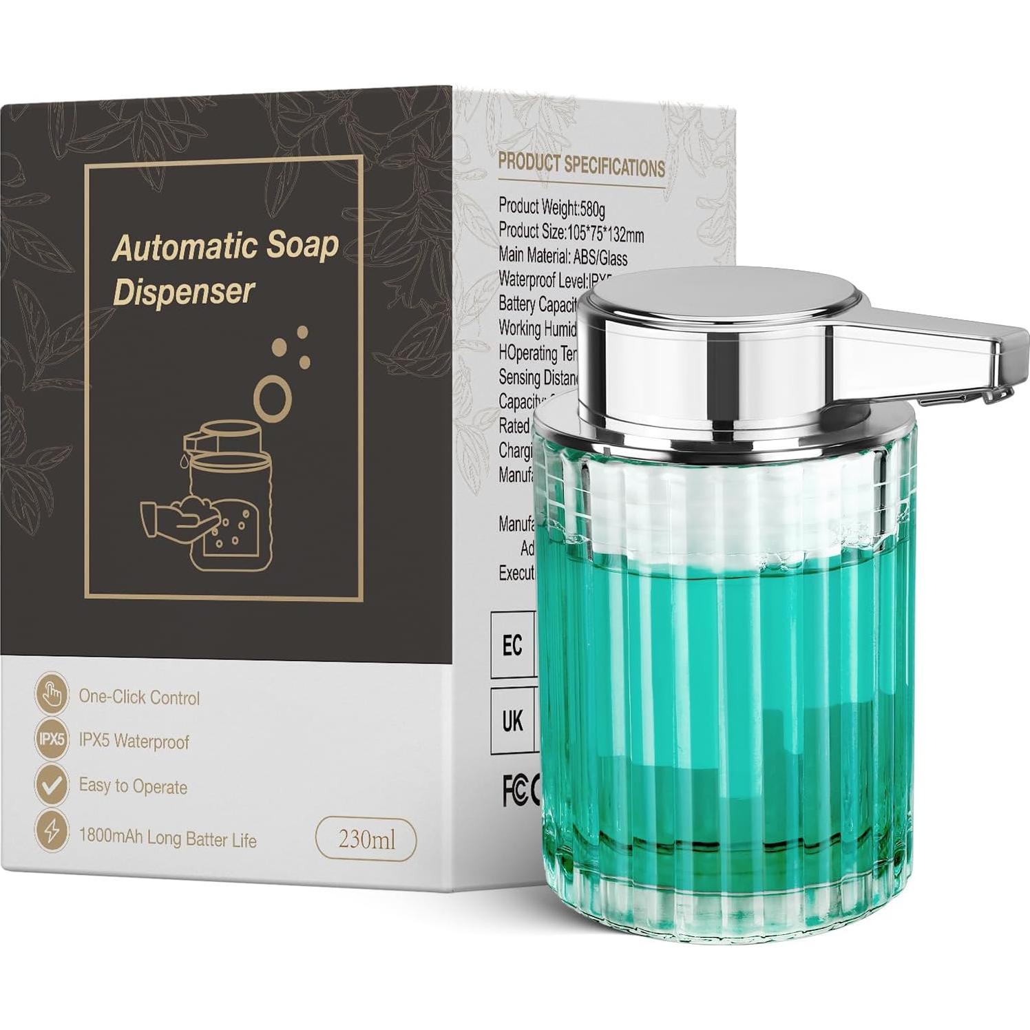 Dispensador Automático de Jabón Espuma Blancel 0.24L Vidrio