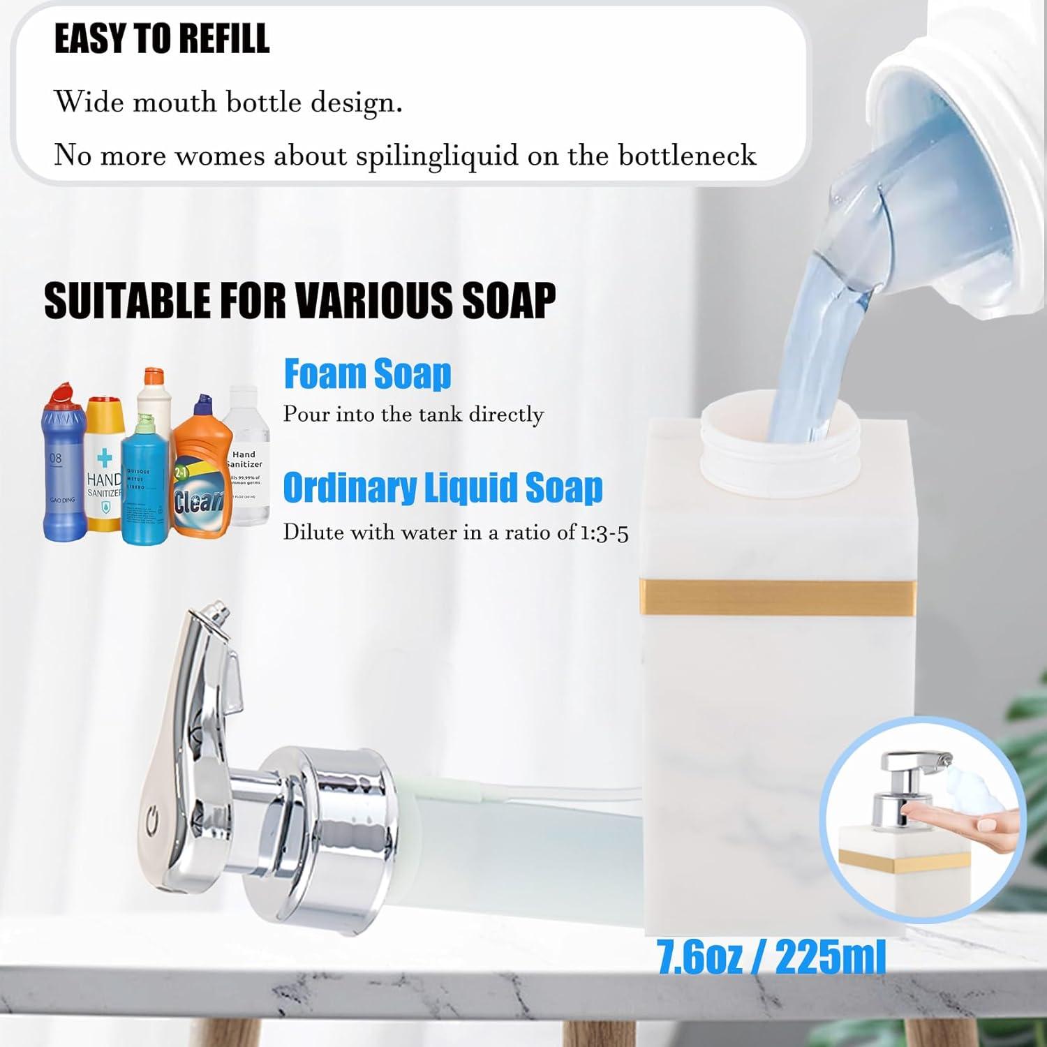 Dispensador Automático de Jabón Espumoso EXVEST 225ml USB Negro/Dorado