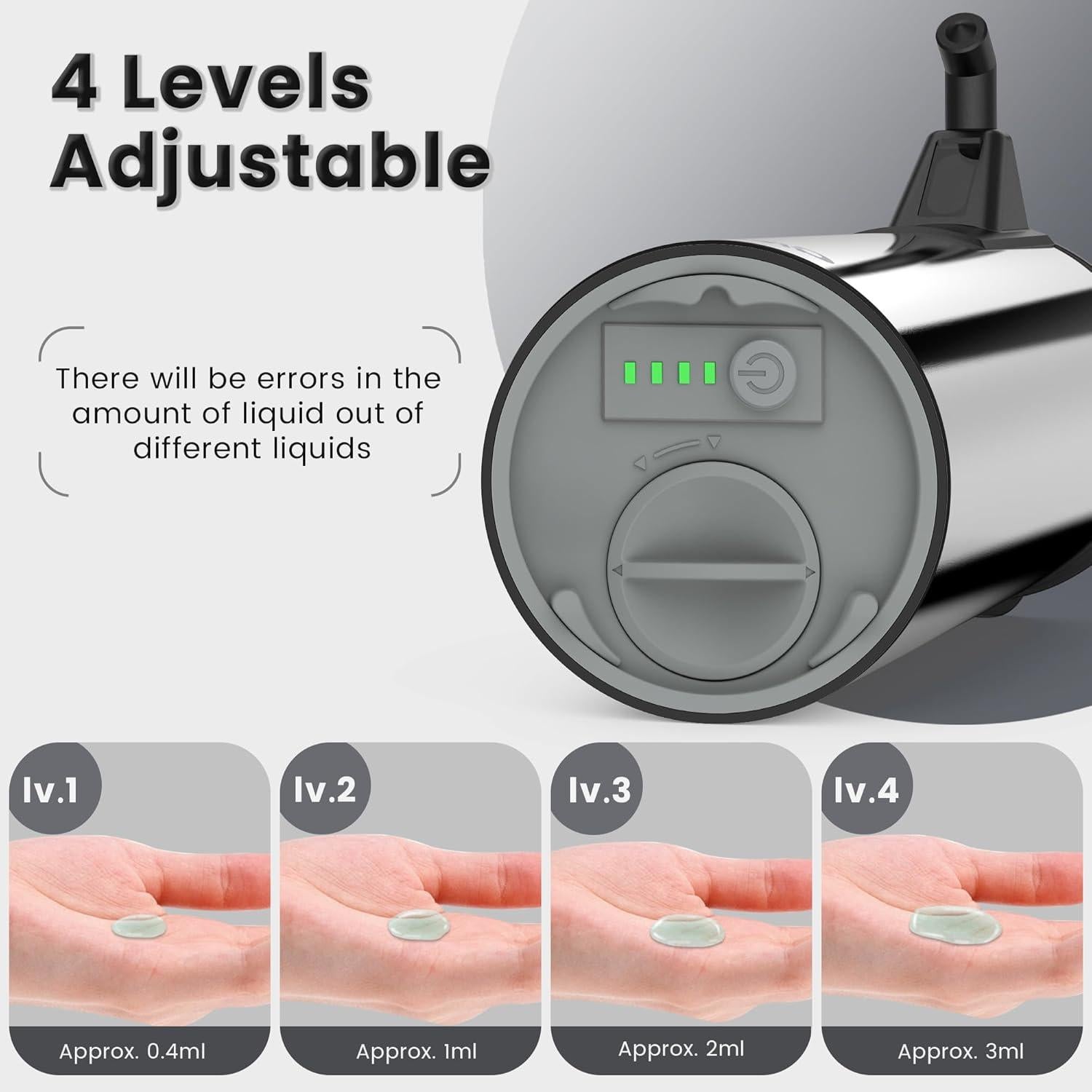 Dispensador de Jabón Automático XZUO Acero Inoxidable 348ml