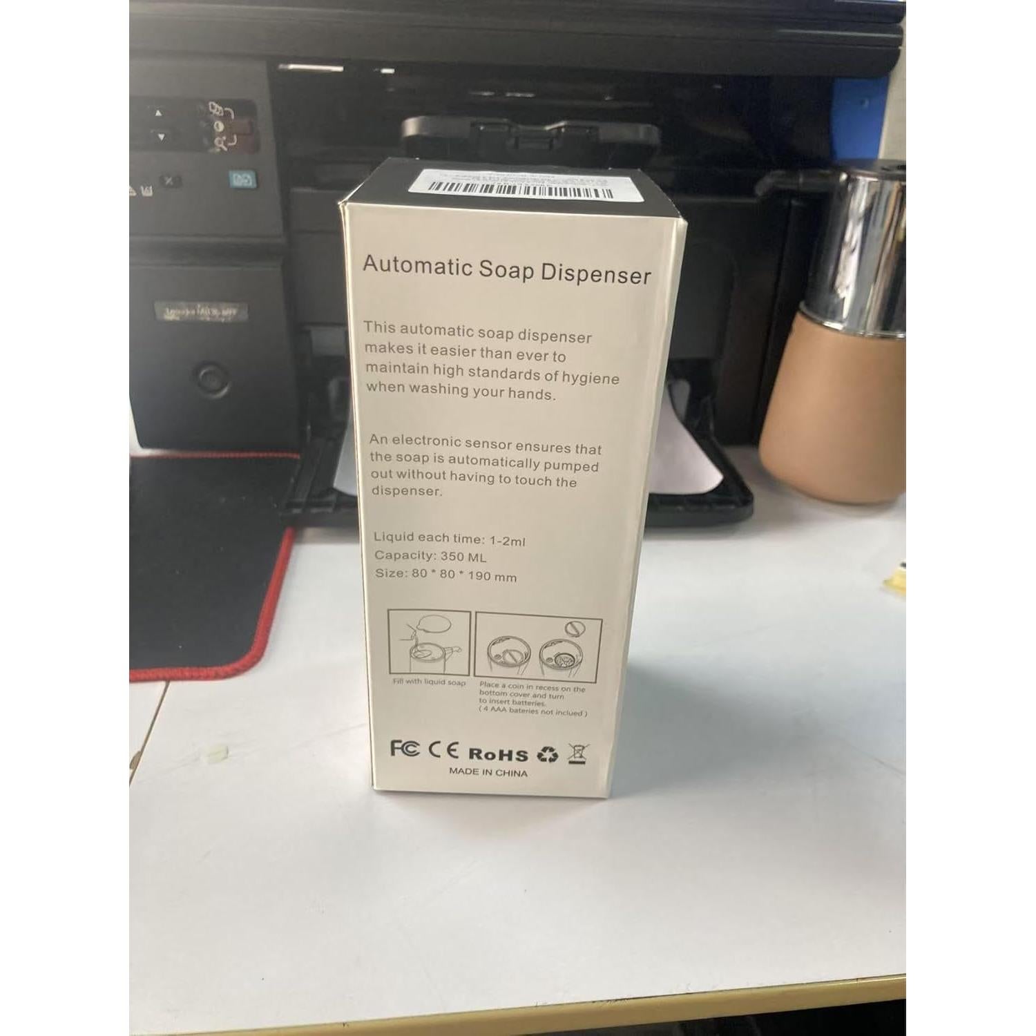 Dispensador de Jabón Automático XZUO Acero Inoxidable 348ml