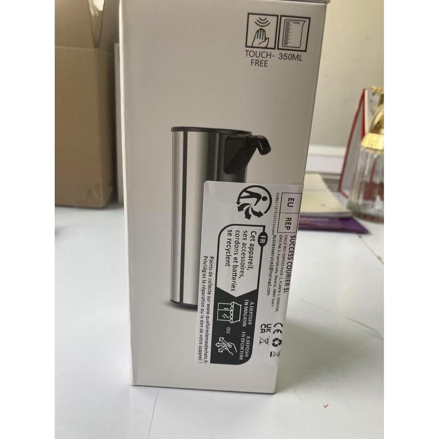 Dispensador de Jabón Automático XZUO Acero Inoxidable 348ml