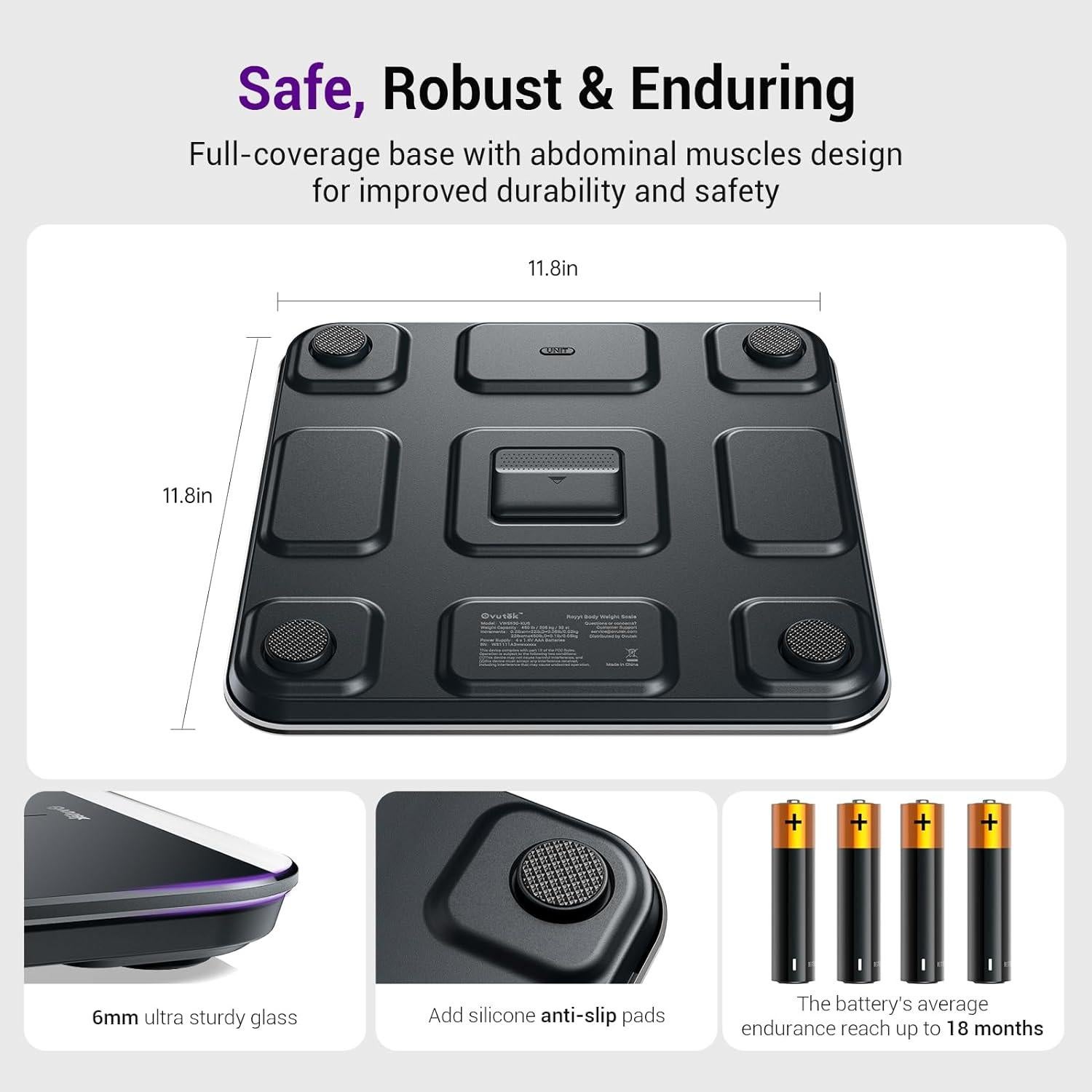 Báscula de baño digital Ovutek VWS530-KUS 204kg LED grande