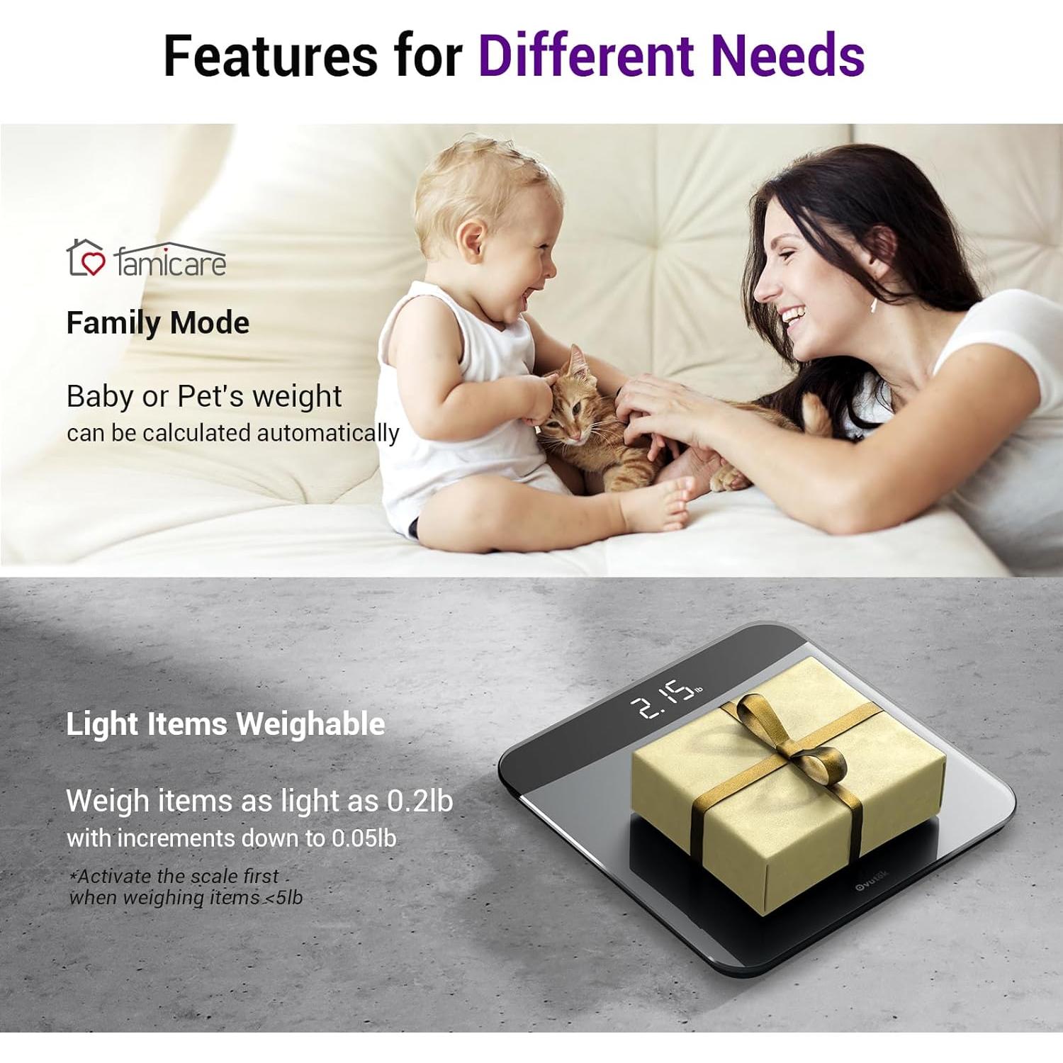 Báscula de baño digital Ovutek VWS530-KUS 204kg LED grande