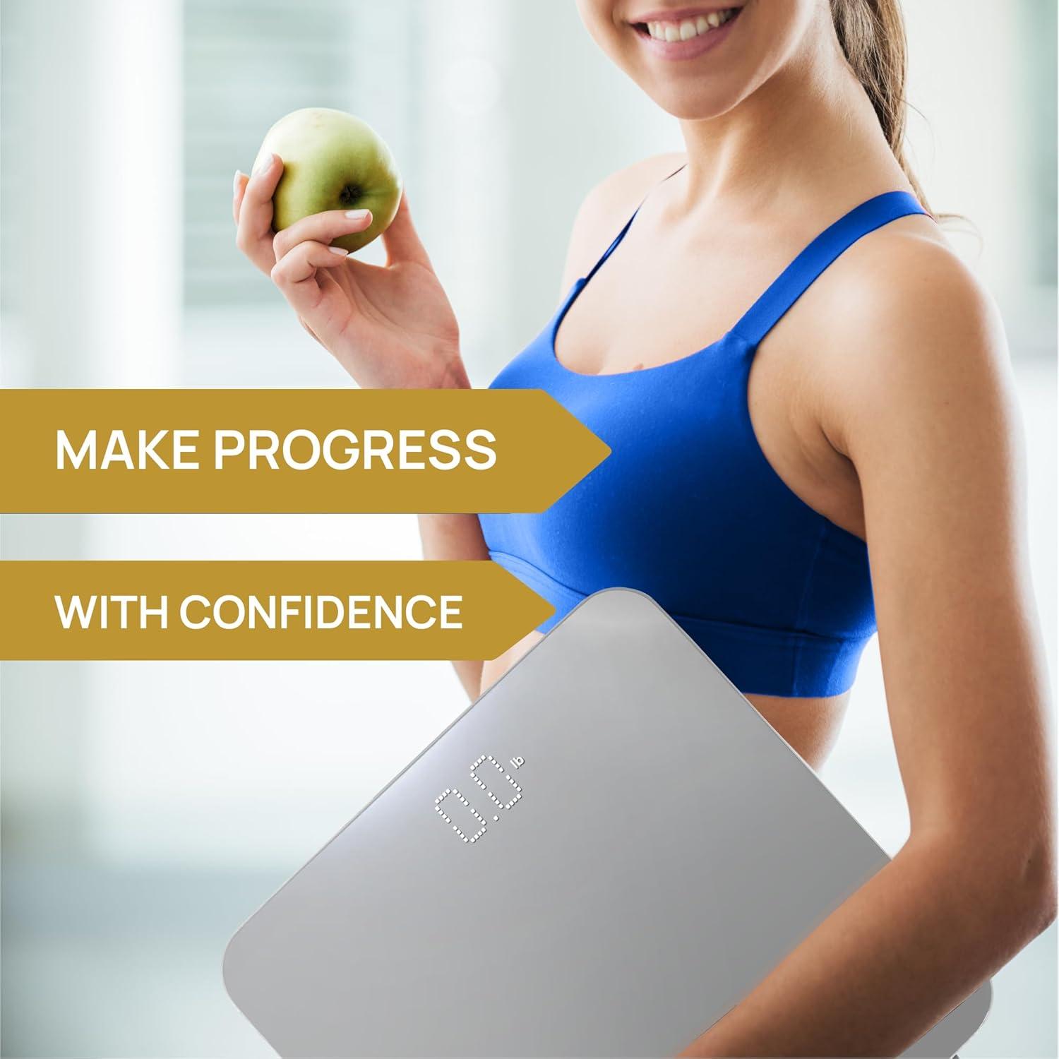 Báscula de baño digital INEVIFIT, 181.44 kg, plata