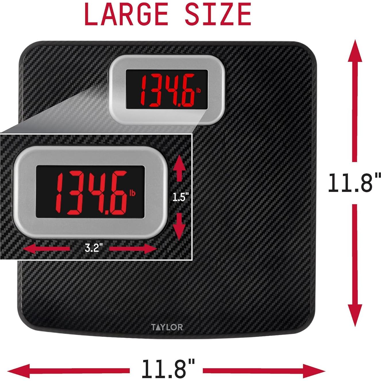 Báscula Digital Taylor 199.58 kg, Antideslizante 30x30 cm
