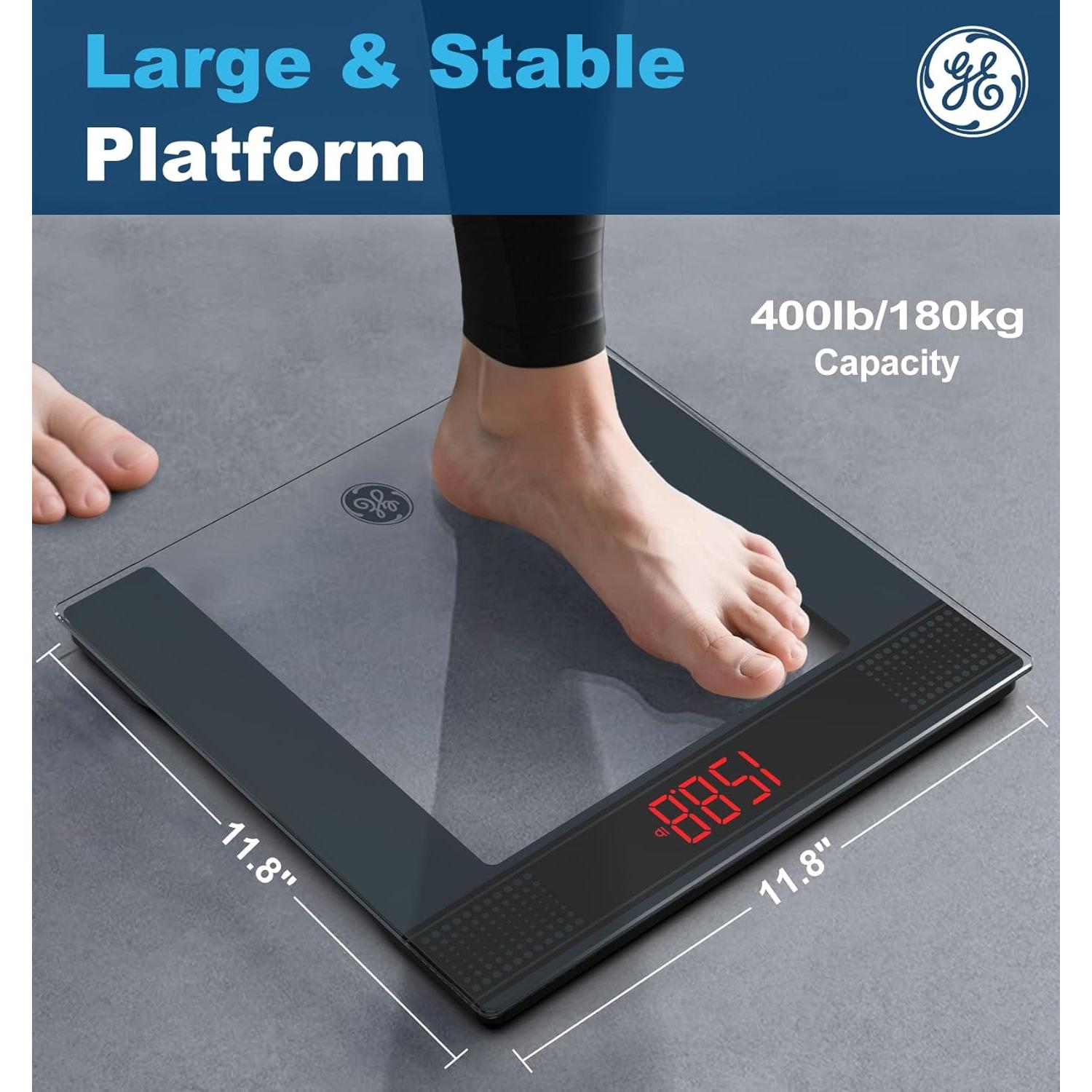 Báscula de Baño Digital GE 180 kg Vidrio Templado LED