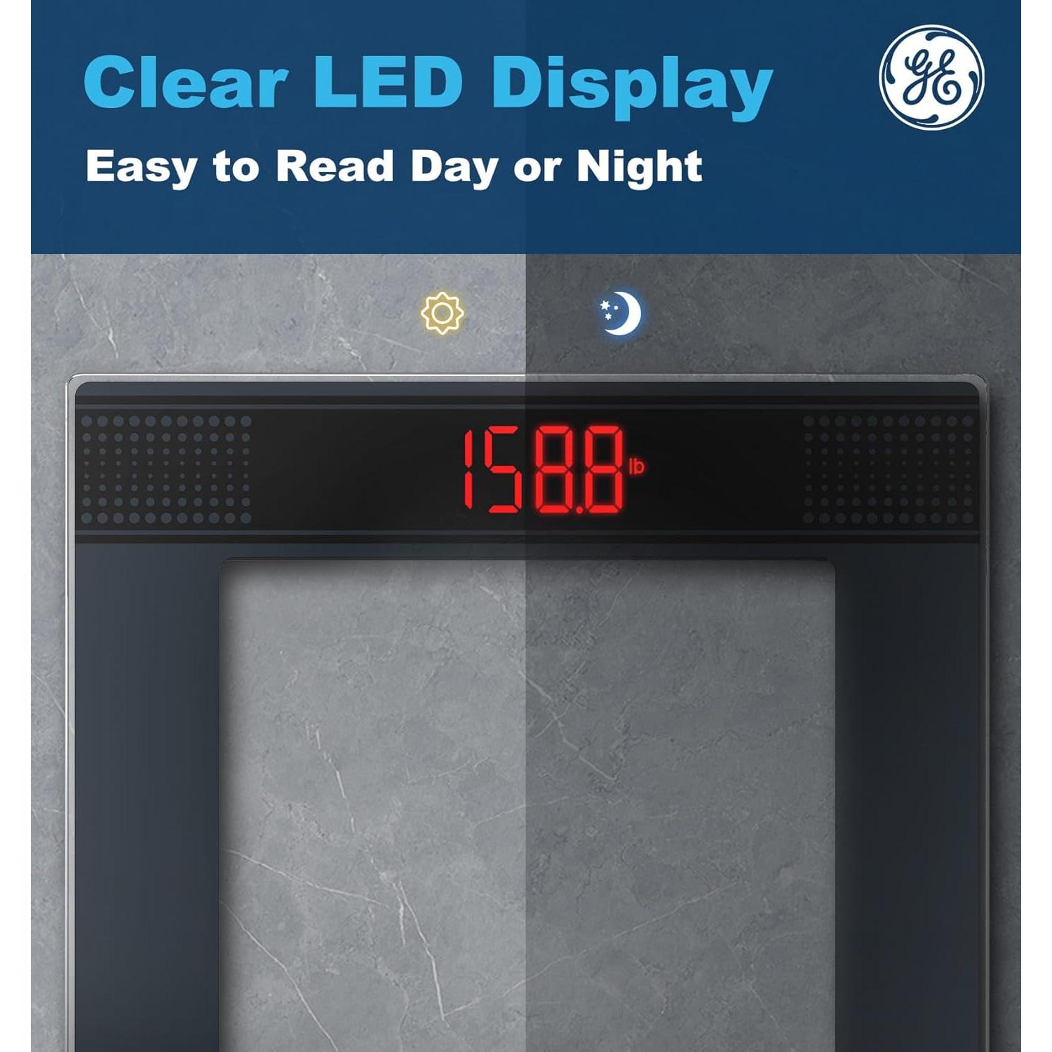 Báscula de Baño Digital GE 180 kg Vidrio Templado LED