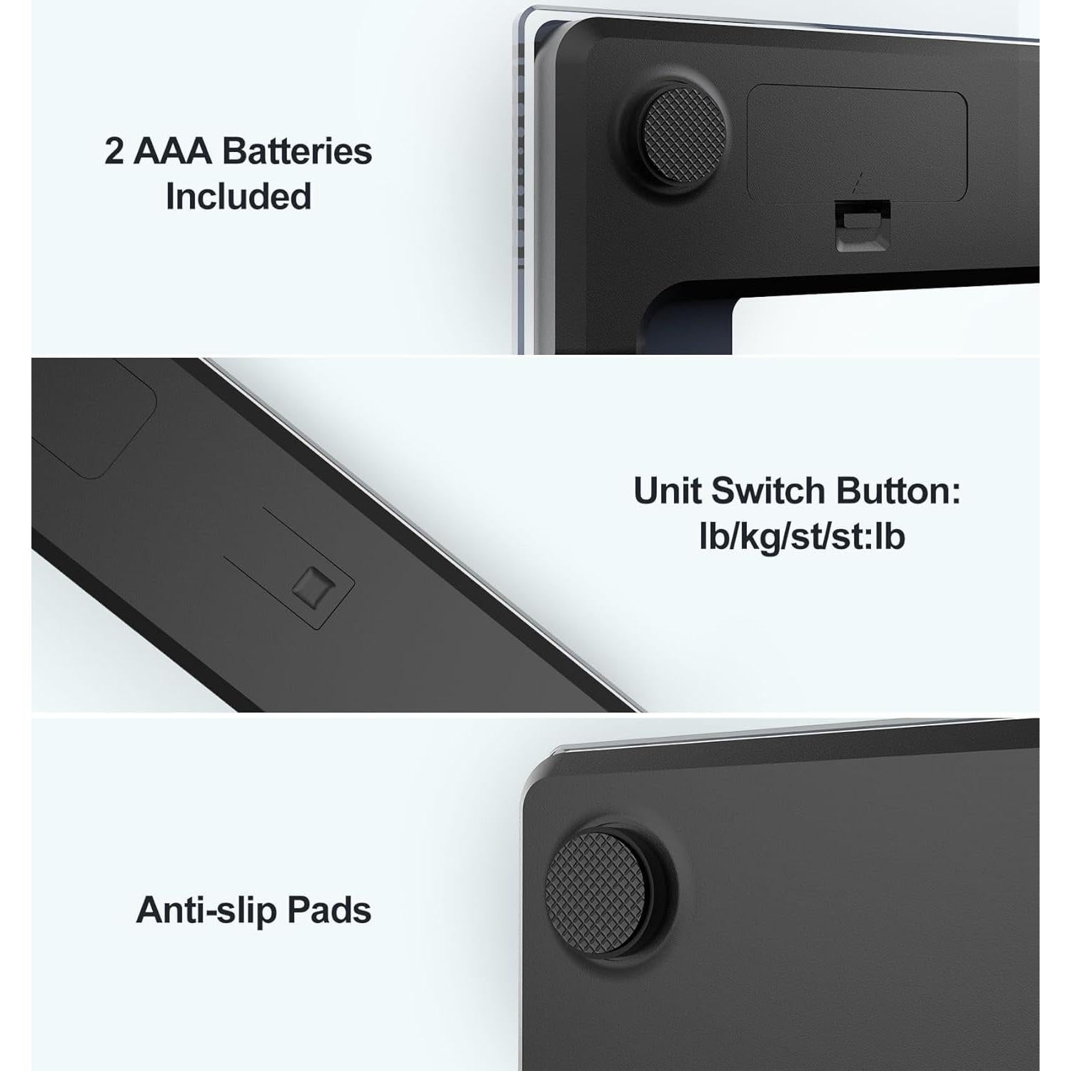 Báscula de Baño Digital GE 180 kg Vidrio Templado LED