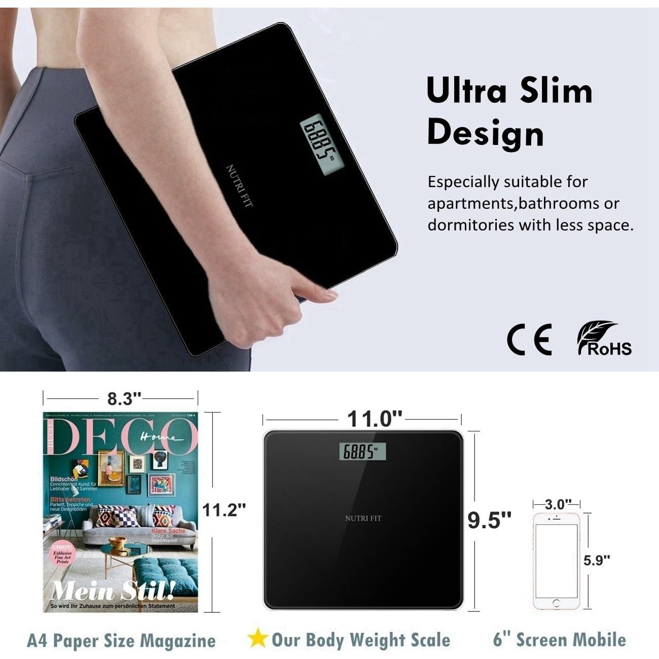 Balanza Digital de Baño NUTRI FIT 150 kg con Pantalla LCD