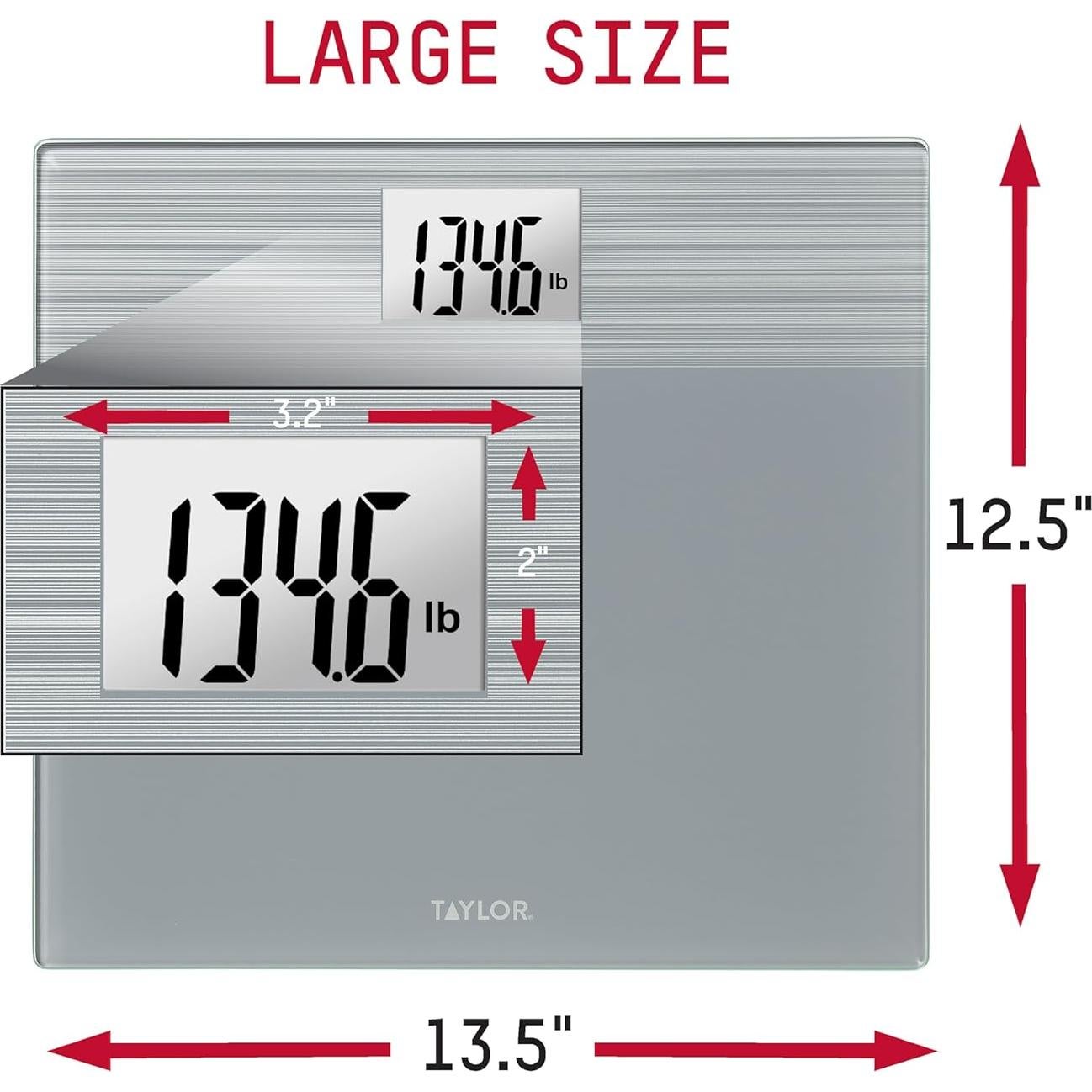 Escala de Baño Digital Taylor 227 kg Plataforma Ancha Gris