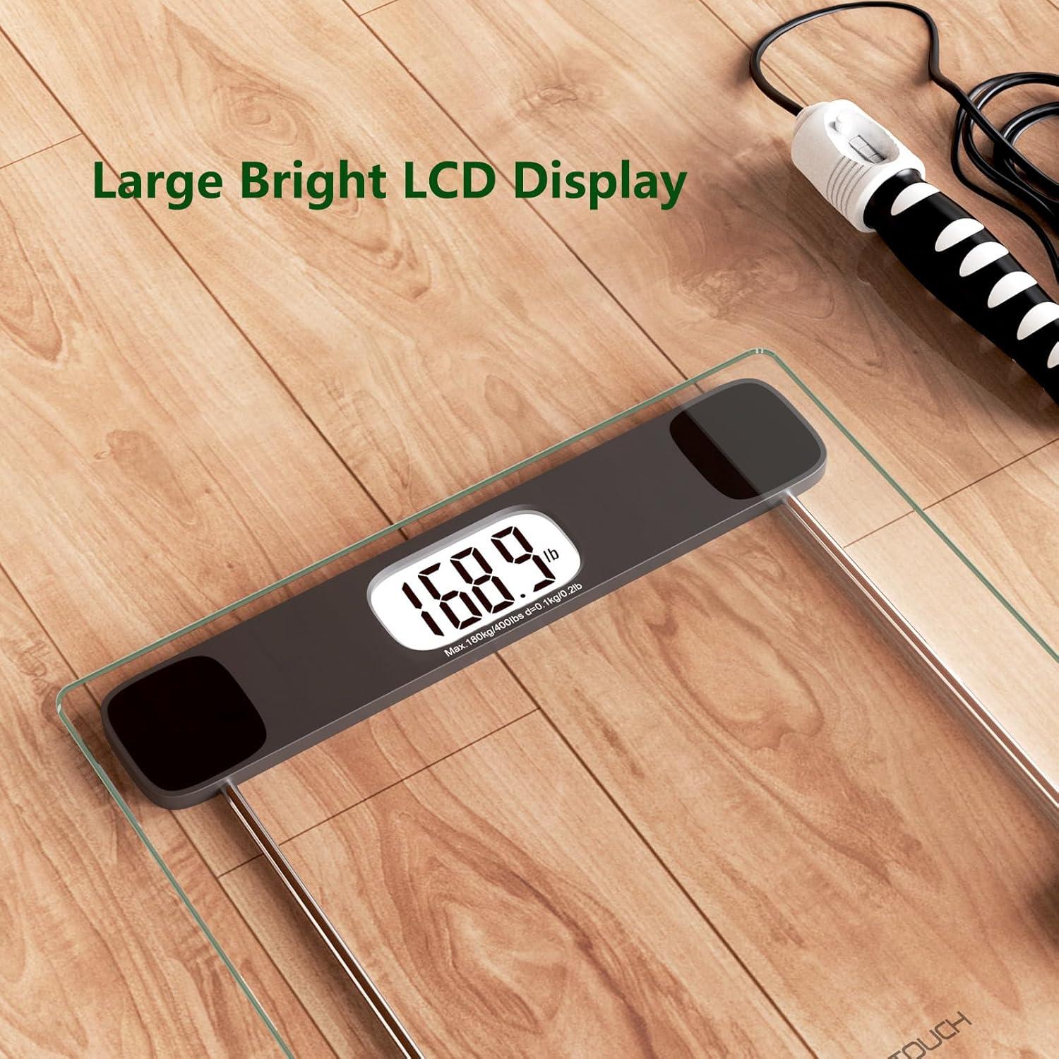 Báscula Digital ZOETOUCH 181 kg Vidrio Templado LCD Retroiluminada