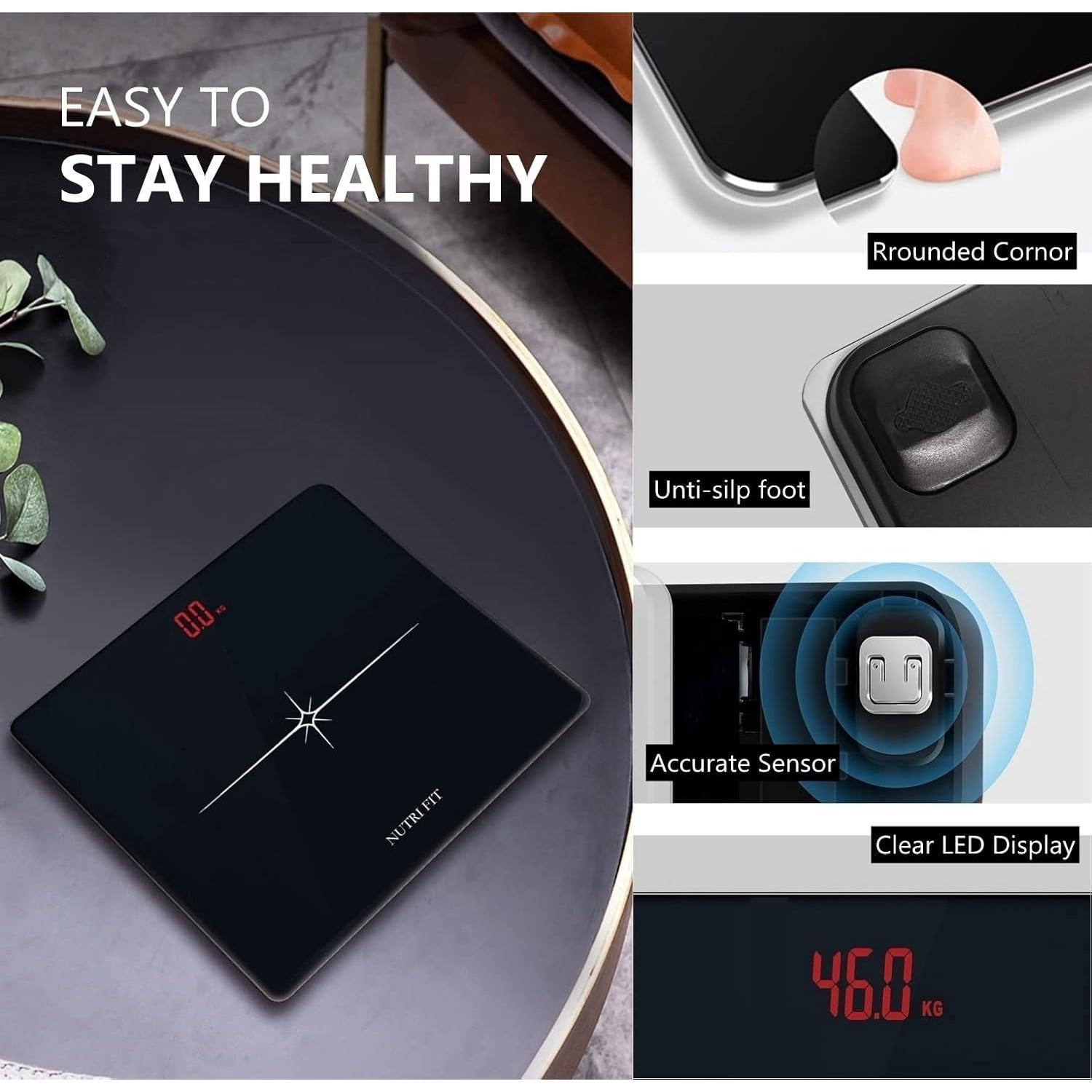 Balanza Digital NUTRI FIT para Peso Corporal 150 kg LED