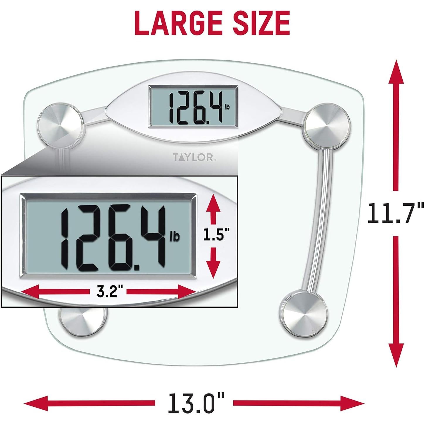 Balanza Digital Taylor Precision 7506 Cromo y Vidrio 180 kg