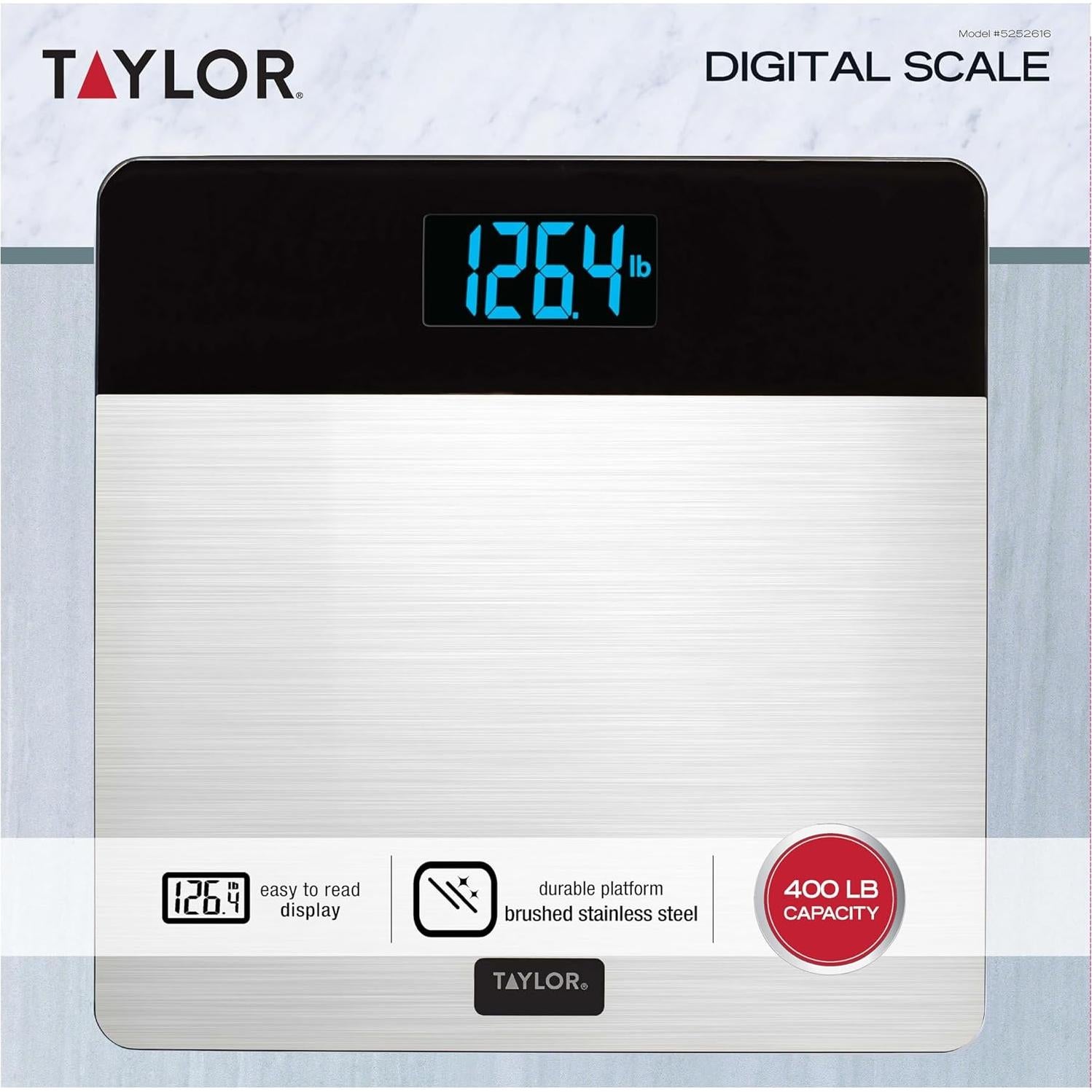 Báscula Digital de Piso Taylor Acero Inoxidable 181 kg