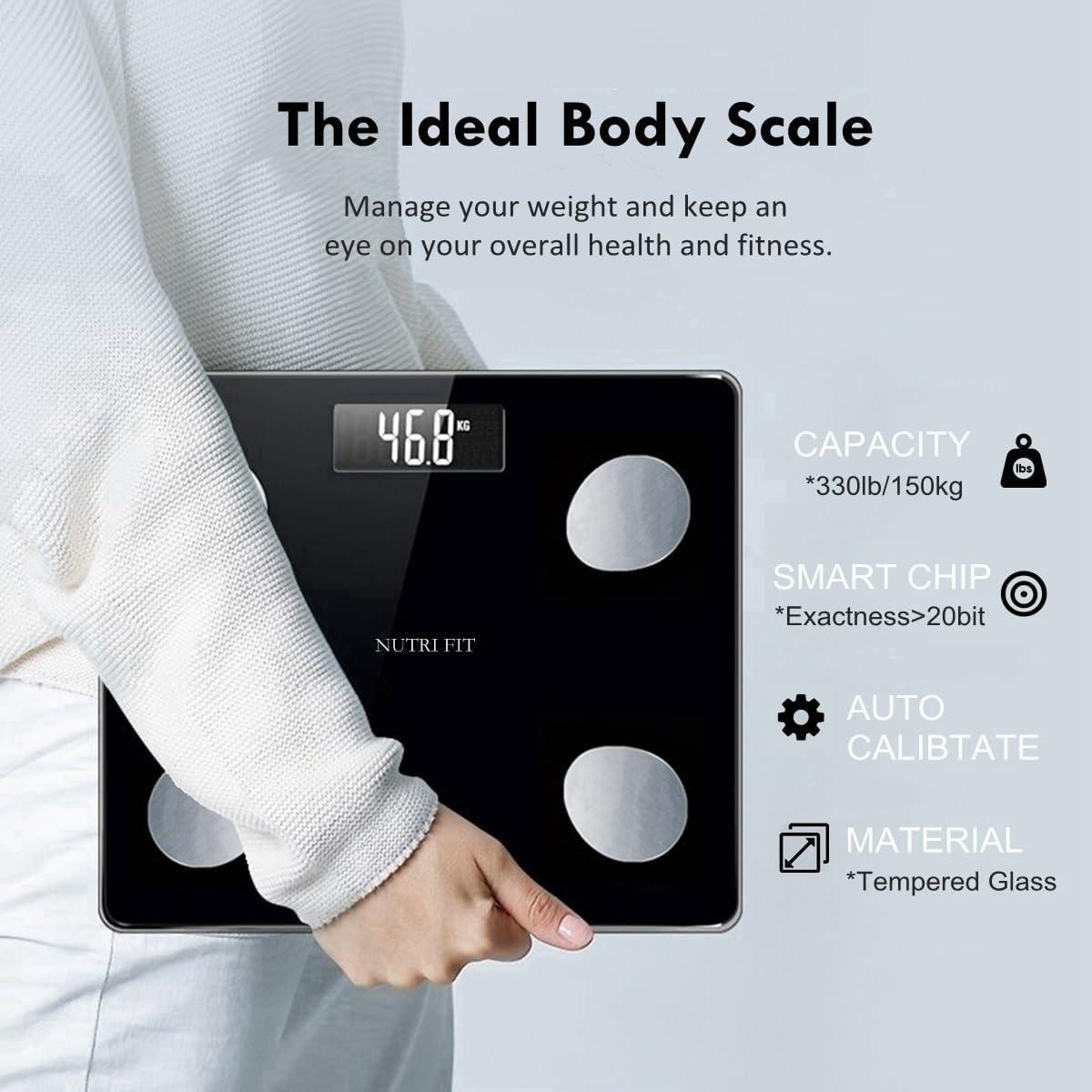 Balanza Digital Inteligente NUTRI FIT 150kg Bluetooth IMC