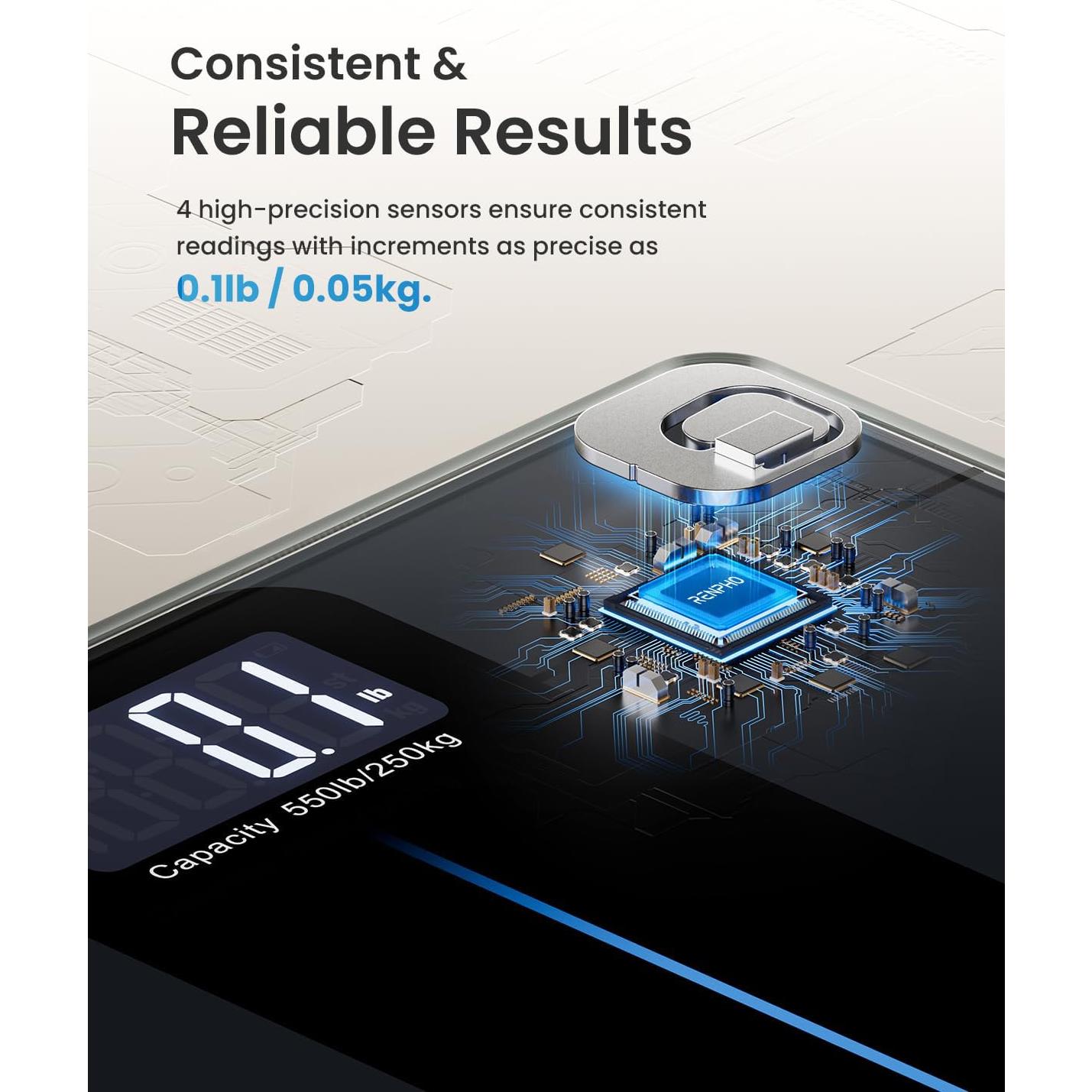 Balanza Digital RENPHO 250kg con Pantalla LED 33x30cm