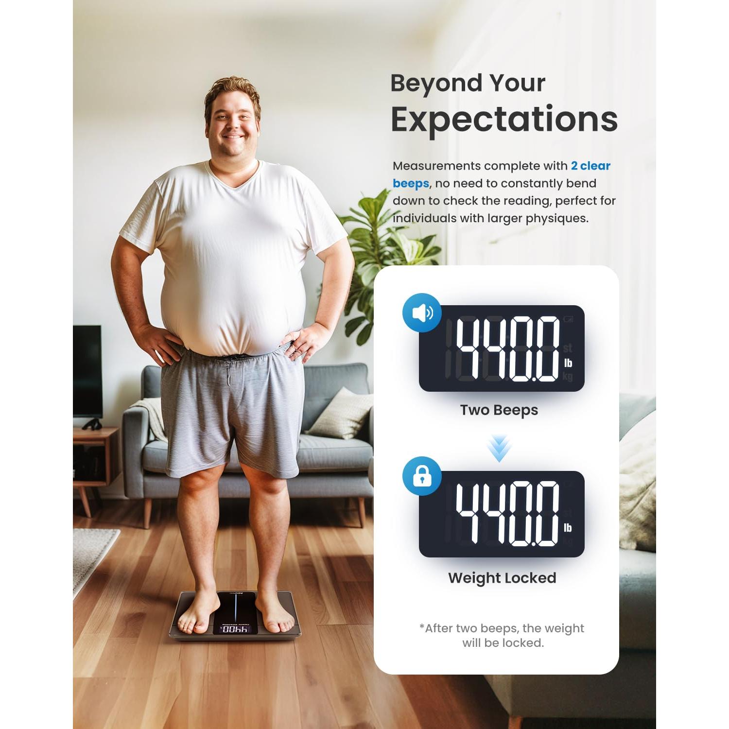 Balanza Digital RENPHO 250kg con Pantalla LED 33x30cm