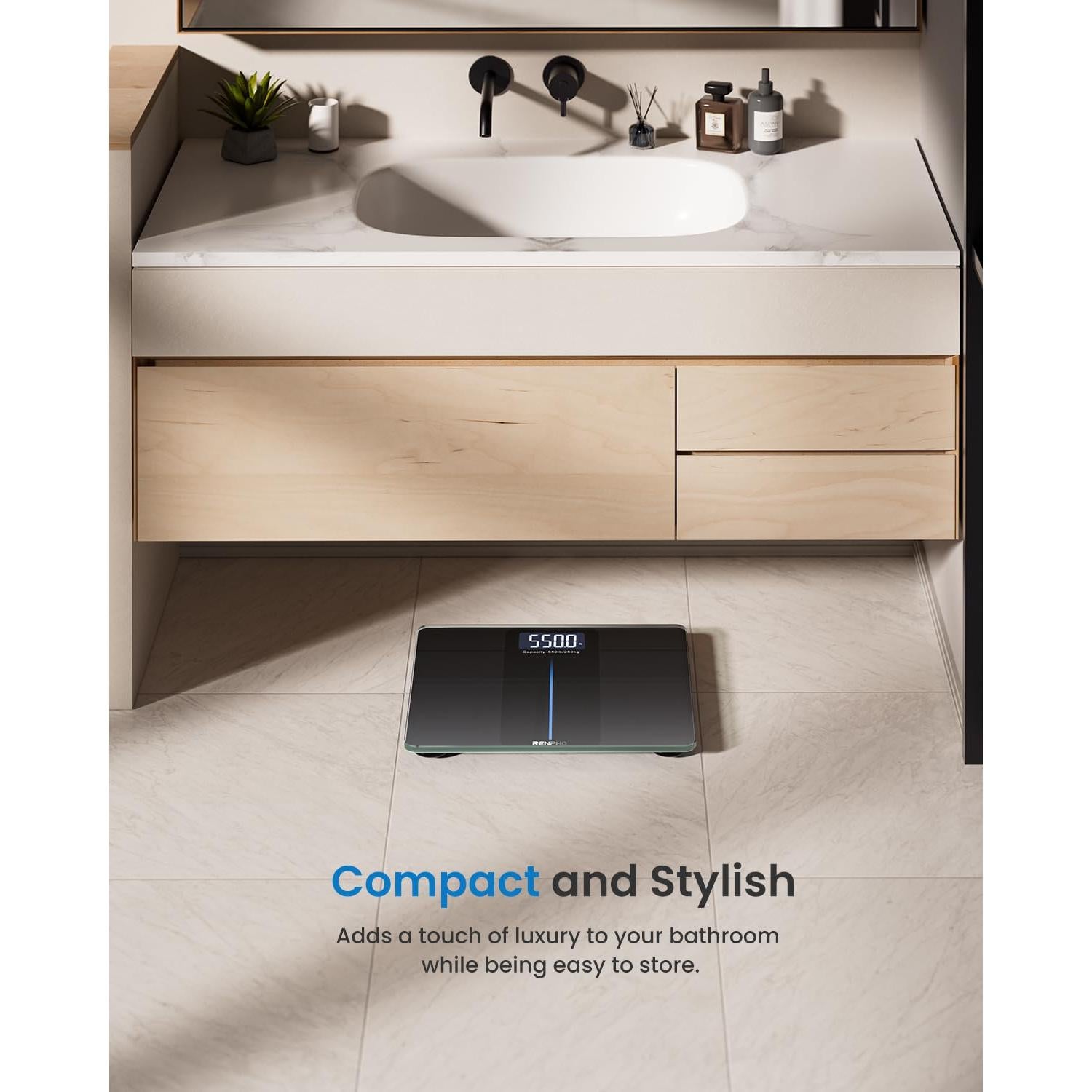 Balanza Digital RENPHO 250kg con Pantalla LED 33x30cm