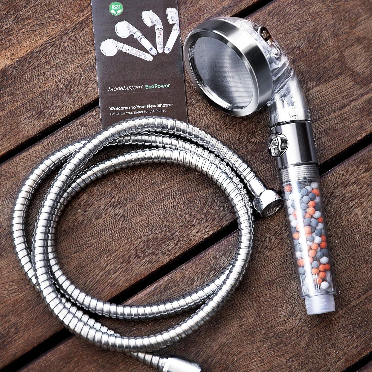 Cabezal de Ducha de Mano y Pared StoneStream EcoPower 3 Funciones