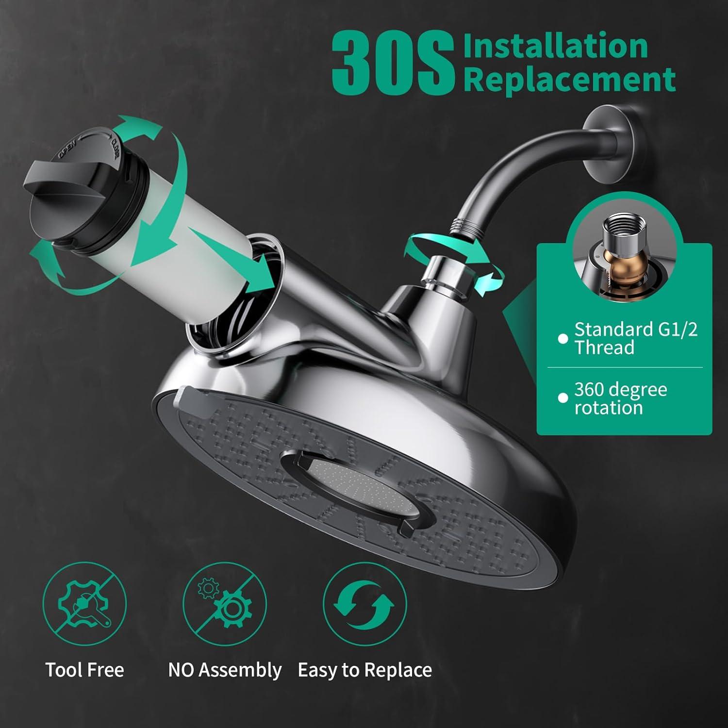 Cabezal de Ducha Filtrado Longriver F8 20.5 cm Alta Presión