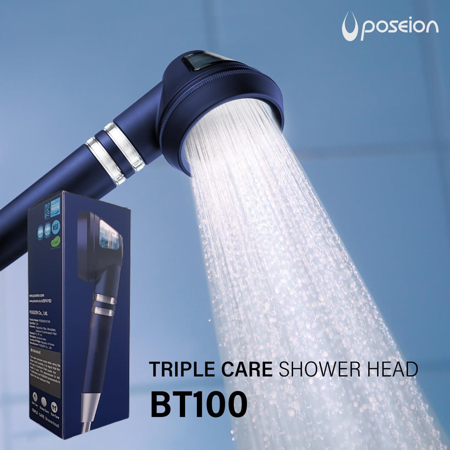 Cabezal de Ducha Filtrado Poseion BT100 - Alta Presión, 24.13 cm