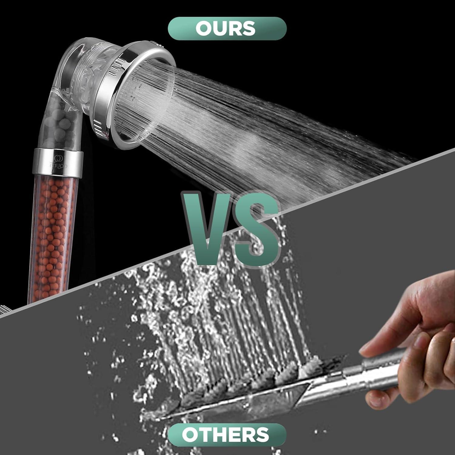 Cabezal de Ducha Filtrado MOALZ - Alta Presión, 3 Modos, Plata