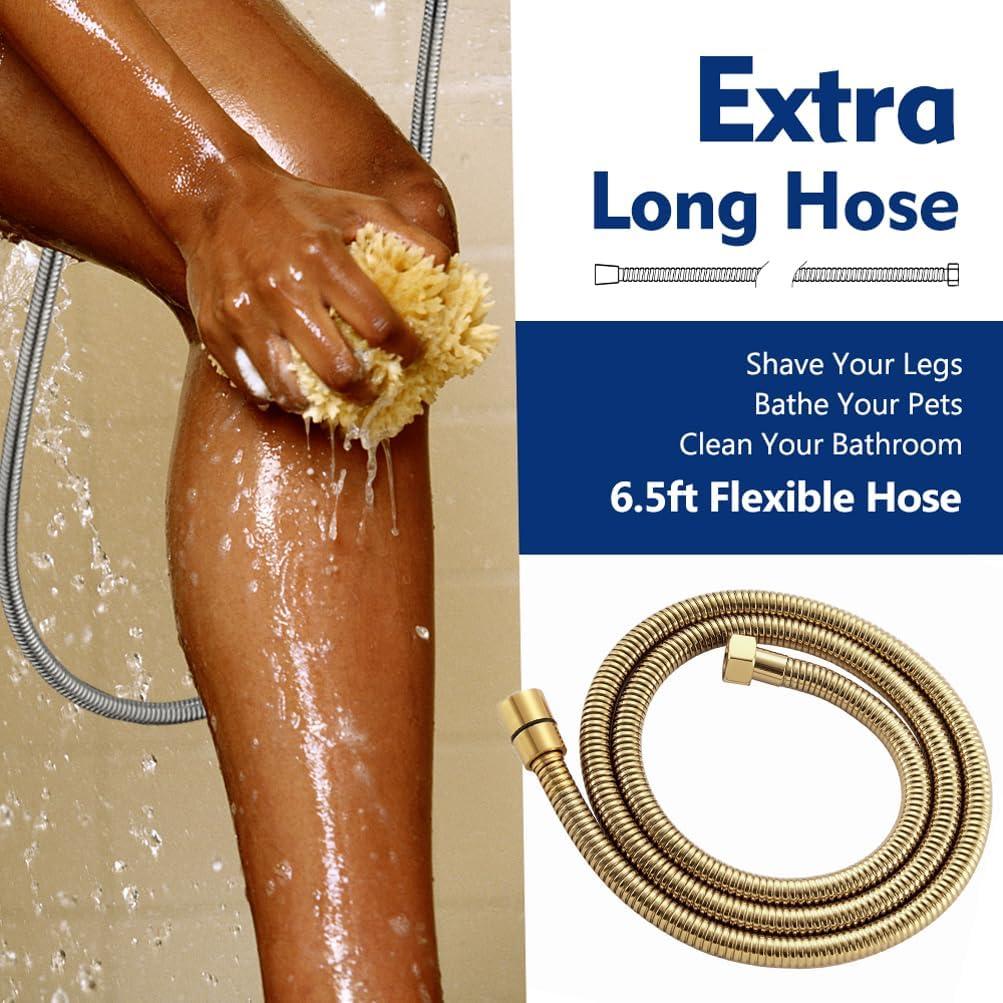 Cabezal de Ducha de Mano YASINU Oro 10 Configuraciones 12.7 cm