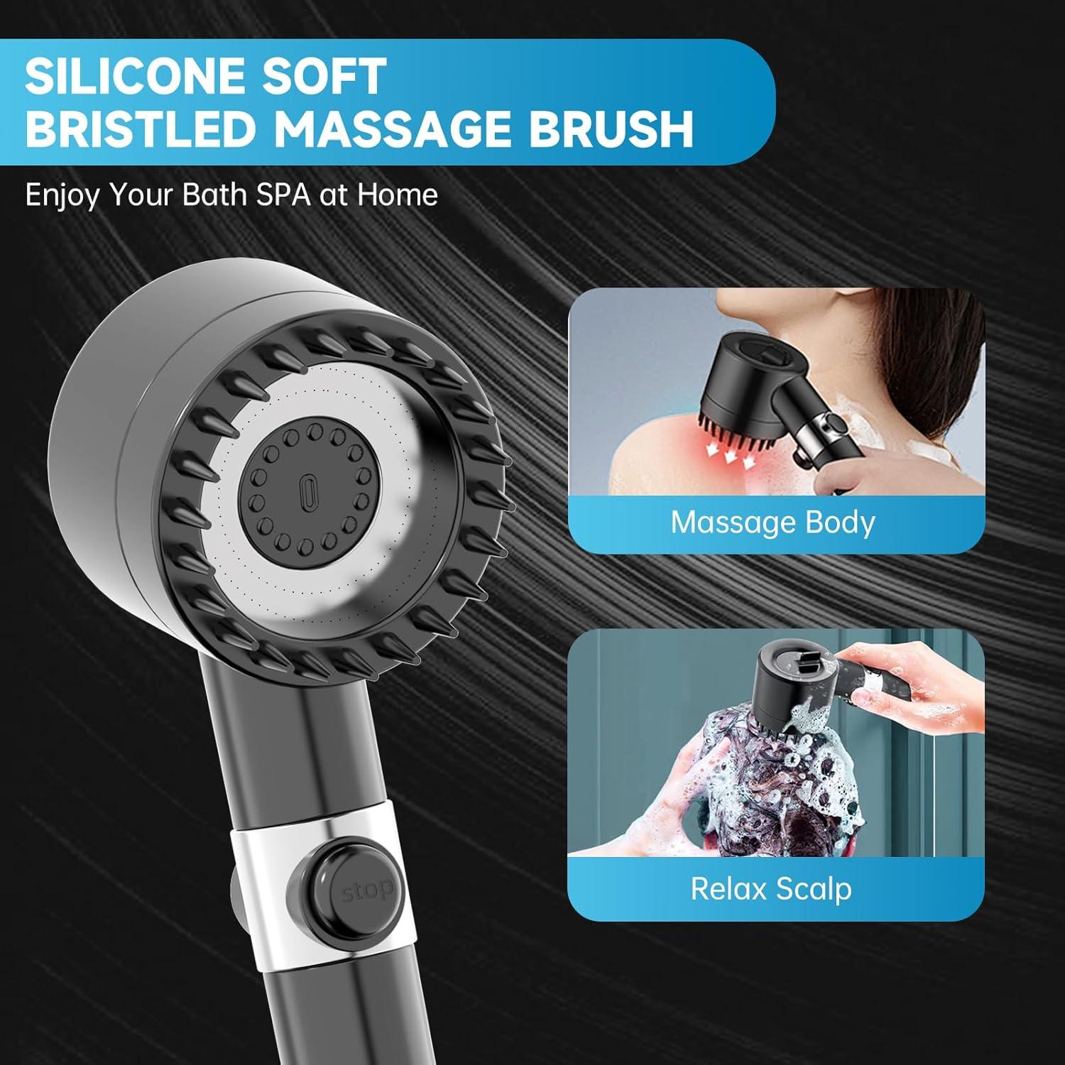 Cabezal de Ducha Filtrado TCYHRUE con 4 Modos y Masajeador