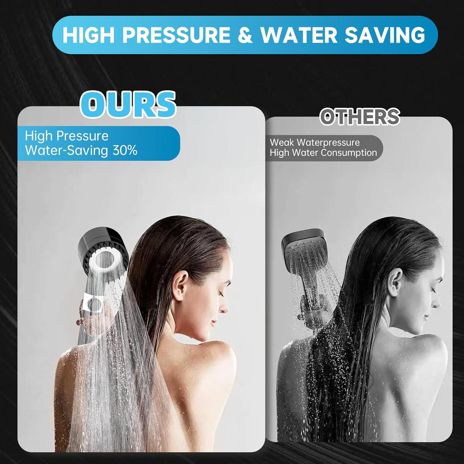 Cabezal de Ducha Filtrado TCYHRUE con 4 Modos y Masajeador