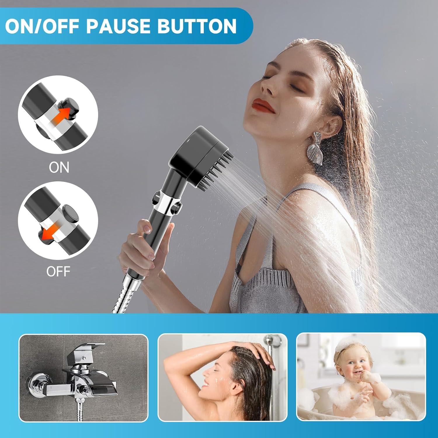 Cabezal de Ducha Filtrado TCYHRUE con 4 Modos y Masajeador