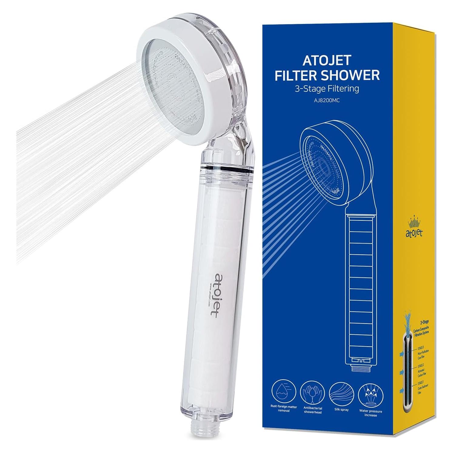 Cabezal de Ducha ATOJET AJ8200 - Filtro de Carbono Puro
